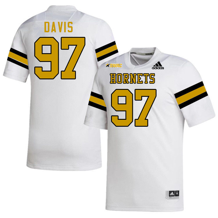 Alabama State Hornets #97 Devin Davis College Football Jerseys Stitched-White